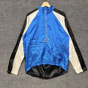 Vintage Nike Windbreaker Jacket Mens M Blue 1/2 Zip Cycling 80s Breathable USA